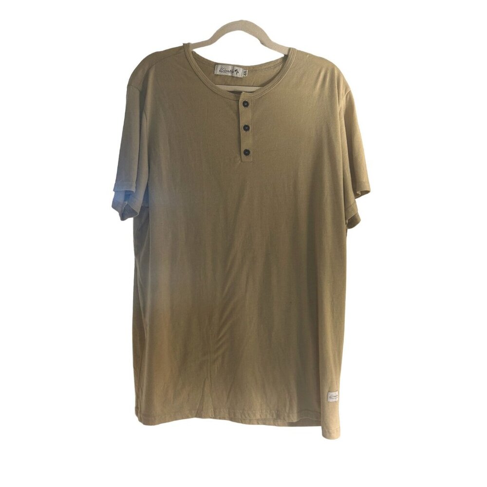Kinetix Men's Oatmeal/Beige Heather Short Sleeve Henley T-Shirt XXL NEW W/TAGS - Picture 1 of 6
